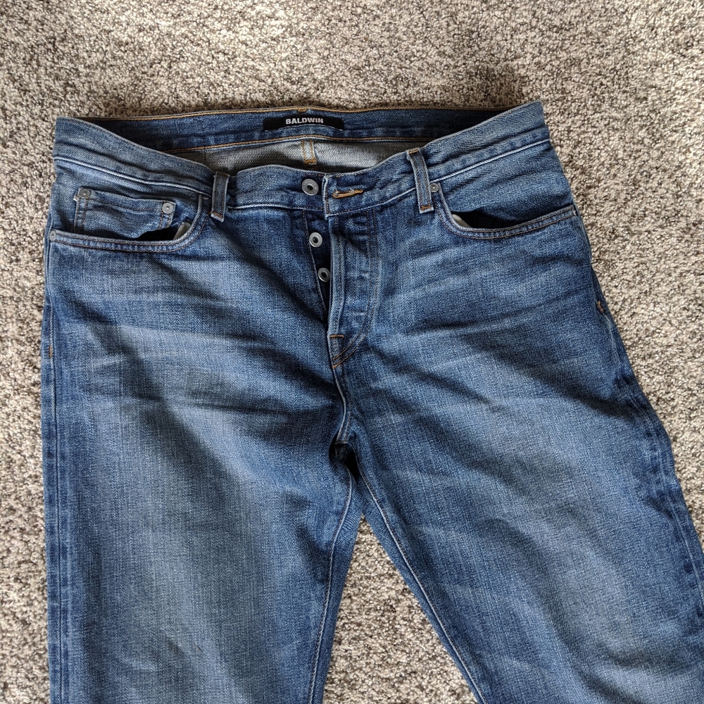 Baldwin Henley Slim Buttonfly Jeans Size 34